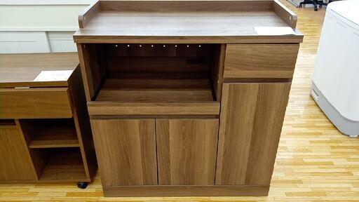★ジモティ割あり★  レンジ台 ブラウン H95.5×D41×W90 クリーニング済み YJ112