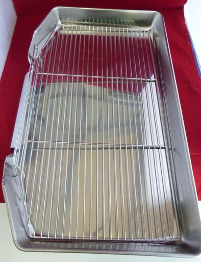 フライヤー用 油切り バット 網付 厨房機器 揚げ物 トレー 店舗 業務用・ステンレス・中古品