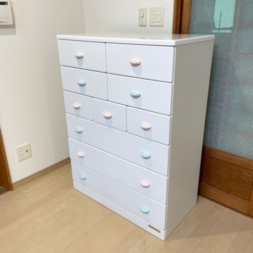【美品‼️】コスガ ベビーメイト 88cm幅6段チェスト タンス 衣類収納家具 ホワイト♪