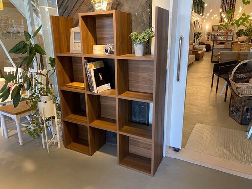 宇都宮でオシャレな家具を探すなら『オトワリバース！』シェルフ ブックシェルフ 両側シェルフ フリーラック 収納棚 ブラウン 中古品