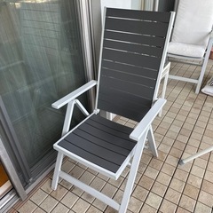 IKEA シェランド　リクライニングチェア２脚　屋外用　グレー　...