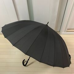 【無料・タダ・あげます】長傘 24本骨 グラスファイバー 無地 黒 65cm タンポポ TANPOPO 美品の画像