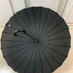 【無料・タダ・あげます】長傘 24本骨 グラスファイバー 無地 黒 65cm タンポポ TANPOPO 美品の画像