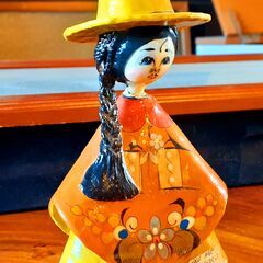 ヴィンテージ メキシコ フォークアート ルピータ人形 張り子人形 民芸 民藝 置物 オブジェ　/TJ-1152 1Fの画像
