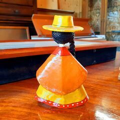 ヴィンテージ メキシコ フォークアート ルピータ人形 張り子人形 民芸 民藝 置物 オブジェ　/TJ-1152 1Fの画像