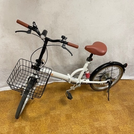 Topone 20インチ 折りたたみ自転車 6段変速ギア付き パールホワイト