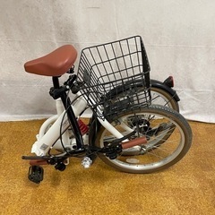 Topone 20インチ 折りたたみ自転車 6段変速ギア付き パールホワイトの画像