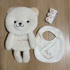 クマの身長計(写真ポケット付き)＋髪留め＋スタイ