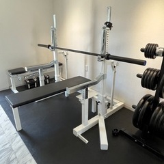 BULL 競技用ベンチプレス台 シャフト 重りセット