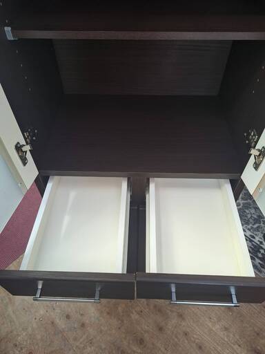 決まりました】ニトリ☆スリムタイプ食器棚 RIPE-60D-DBR 【配送料込み】