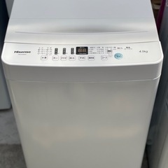 送料・設置込み　洗濯機　4.5kg Hisense 2021年