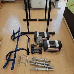 筋トレグッズ 可変式ダンベル ディップスバー ロープーリーハンドル チンニングバー