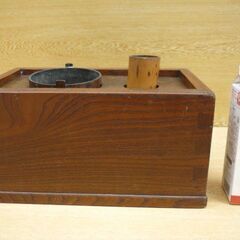 煙草盆　ケヤキ材　キセル付き　時代もの