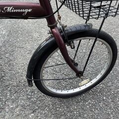 💜20インチ折り畳み自転車 ✨カラーワインレッド✨ 折り畳みで