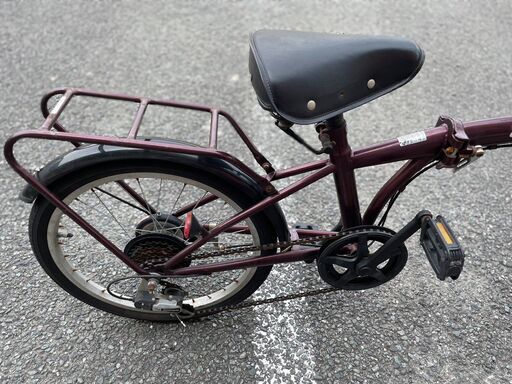 ?20インチ折り畳み自転車 ✨カラーワインレッド✨ 折り畳みで持ち運びできます!?!293