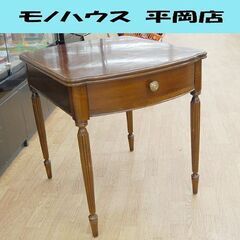 Lane サイドテーブル 幅56×奥69×高63cm 引き出し収...