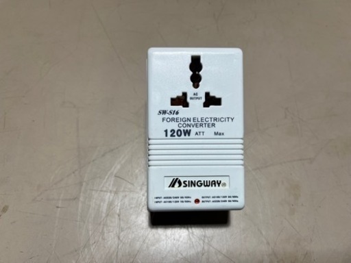 電力変換アダプタ SINGWAY 110V⇔ 220V コンバーター　SW-S16 稼働確認OK トランス 中古品 ①