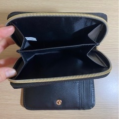 新品　二つ折り財布 ブラック フクロウ柄の画像