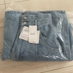 dazzlin 新作 ダブルハイウエストワイドデニムパンツの画像