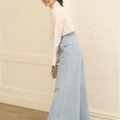 dazzlin 新作 ダブルハイウエストワイドデニムパンツの画像