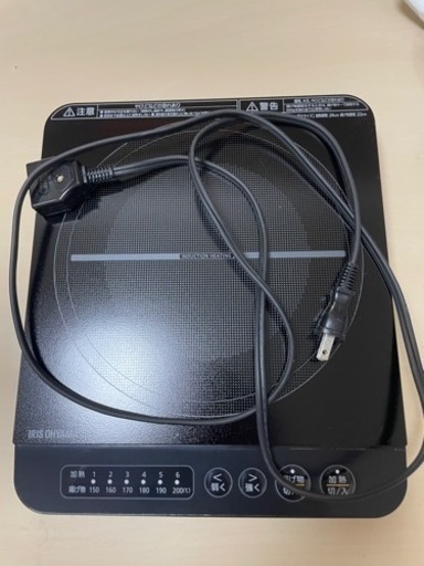 アイリスオーヤマ IHコンロ 1口 IHクッキングヒーター 卓上 鍋セット 1400W ブラック IHKP-T3724-B