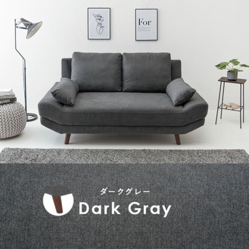 ブライト2Pソファ　ごろ寝ソファー　クッション2個付き　値下げ交渉可能