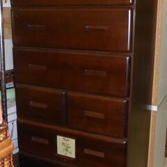 【お宝堂】おしゃれなタイル付チェスト　棚　タンス　収納棚　幅60×高さ173ｃｍ　の画像
