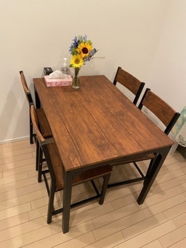 【売れ切れ次第終了】ダイニングテーブルセット　超美品　10ヶ月使用【5/21まで！！】