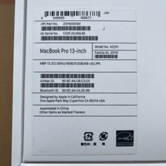 MacBook Pro 2020 Intel USキーボード Windows10使用可の画像