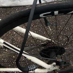 中古自転車　白　鍵付き