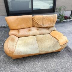 カリモク　karimoku　ソファ　2人掛　皮張替え必要　