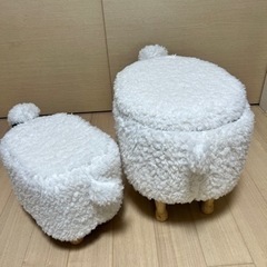 【とりにこれる方無料】羊のスツールの画像