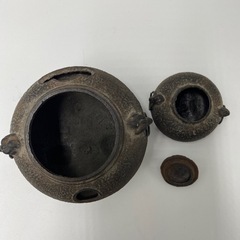 香炉　茶釜　鉄　レトロ　茶道具の画像