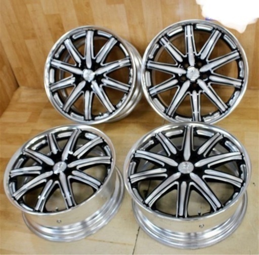 【値下げしました】VW トゥーラン ゴルフ7 等 WORK ワーク デュランダル DD4 19インチ 8J +48(O) 5H 112 良品アルミホイール4本セット 004