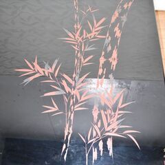≪zyw987≫ 光峰 作 輪島塗 座卓/ローテーブル 竹 在銘/銘有 黒漆/蒔絵/金彩 机/テーブル 家具/インテリア 漆芸/漆塗 50428-06の画像