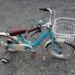 16インチお子様自転車,補助輪付き。の画像