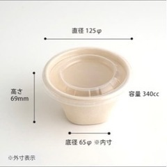 飲食店　テイクアウト店　業務用　バガス サトウキビ テイクアウト容器の画像