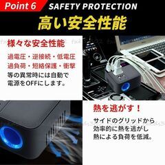 インバーター 車載用 車 12V 24V 共用 AC110V 変換 USB 急速 充電 シガーソケット コンセント 変換装置 車載充電の画像