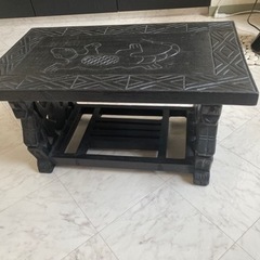 アジアン　テーブル　天然木　エスニック　黒の画像