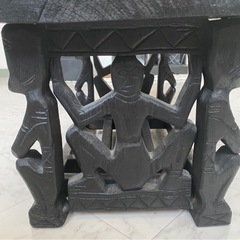 アジアン　テーブル　天然木　エスニック　黒の画像