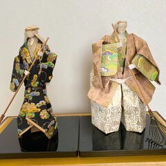 人形　翁(おきな) 　と　嫗(おうな) 高さ３４㎝　ケース付きの画像