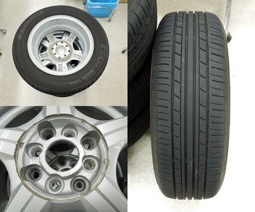 ヨコハマ ECOS ES31 185/65R14 86S 2019年製 社外ホイール 14×5.5 PCD 114.3 4本セット 屯