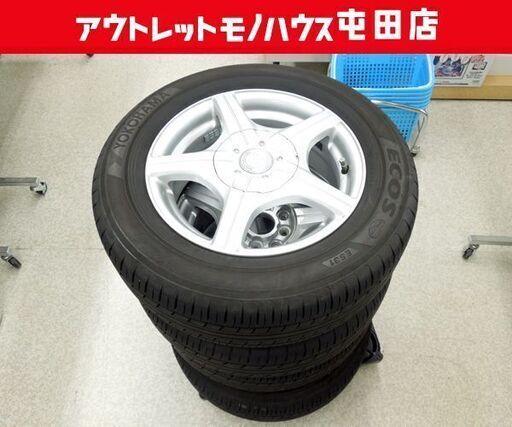 ヨコハマ ECOS ES31 185/65R14 86S 2019年製 社外ホイール 14×5.5 PCD 114.3 4本セット 屯田店