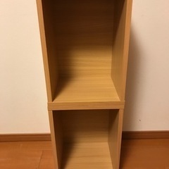 １段カラーボックス（木目調）✖️２個の画像