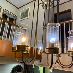 シャンデリア　イタリア製　ペンダント照明　真鍮の画像
