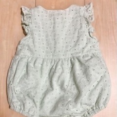 petit main レモン柄刺繍ロンパースの画像