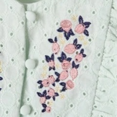 petit main レモン柄刺繍ロンパースの画像