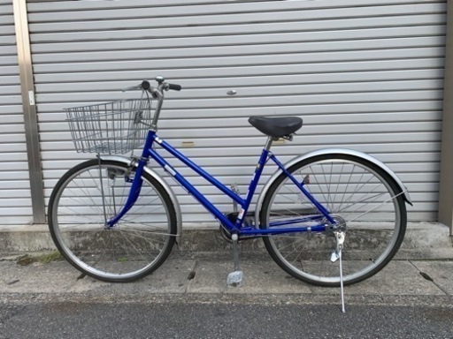 ??　美品　ママチャリ　２６インチ　青　ライト　付き　配達可能