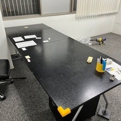 黒木目　デスクにも作業台にも👌オフィス　オフィスデスク