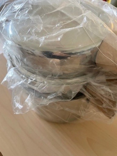 【新品未使用】　ステンレスなべ　クイーンクック　４l シチューパン　仕切板、万能カップ付き　おまけ：ソルトミル